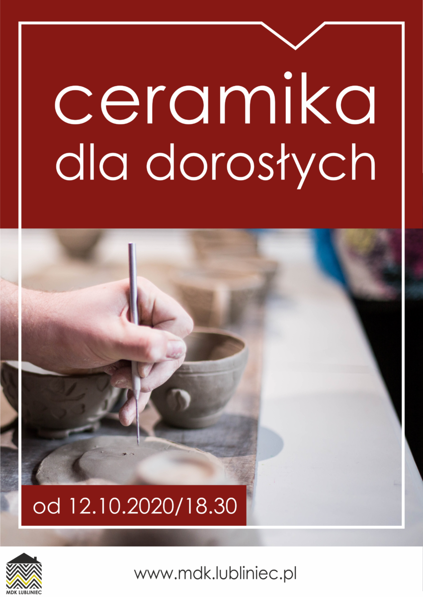Grafika promująca warsztaty ceramiczne dla dorosłych