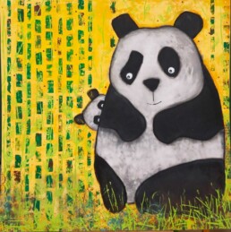 Obraz; mama panda i dziecko panda