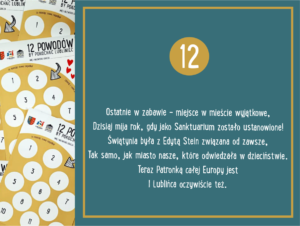 Tekst wierszyka - dwunasty powód i zadanie w zabawie „12 powodów, by pokochać Lubliniec”