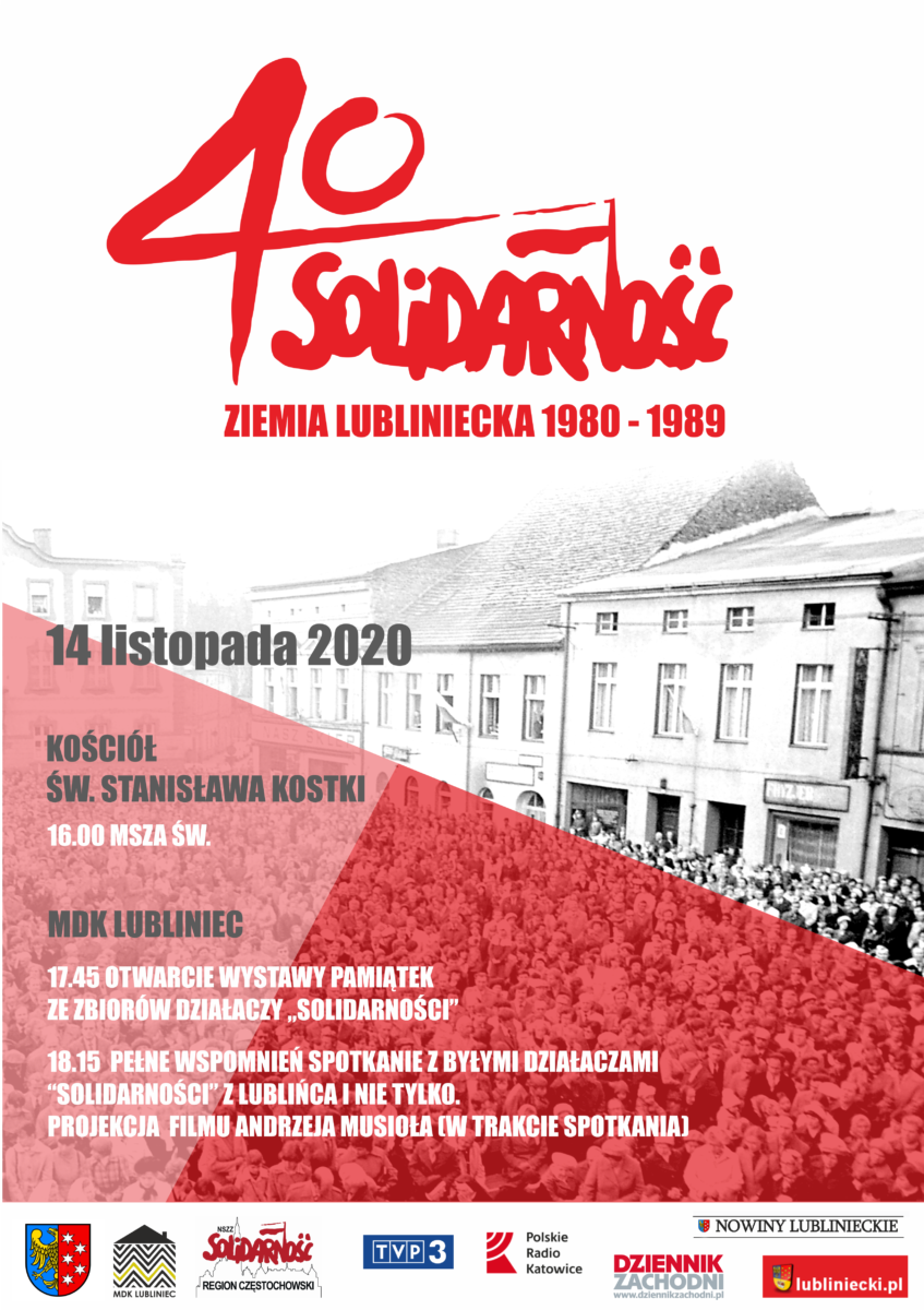 Plakat promujący wydarzenie obchodów 40-lecia "Solidarności"