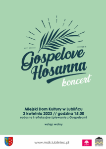 Plakat dotyczący wydarzenia Gospelove Hosanna